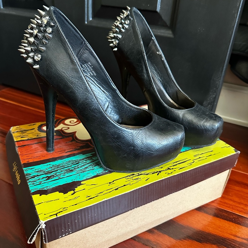 Zigi Soho Black Spiked Heels